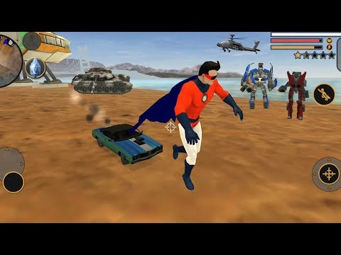 Vegas Crime Simulator (Huge Superhero Fight with Small Robot Car) Giant🦸‍♂️Hero/Android Gameplay HD