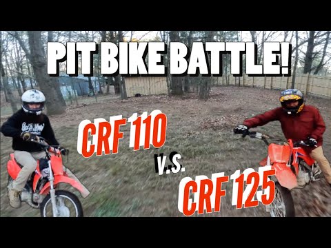 BACKYARD PIT BIKE BATTLE! -- 2022 CRF 110F v.s. 2022 CRF 125F