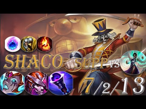 Shaco Support Vs Karma. 2 VS 8. Me And My ADC, We Were Trying To Win The Game. League Of Legends