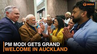 PM Modi Arrives in New Zealand | Indian Diaspora Gives Grand Welcome in Auckland