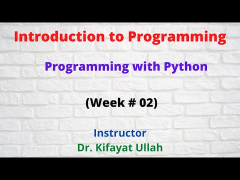 Introduction To Programming Programming With Python Week02