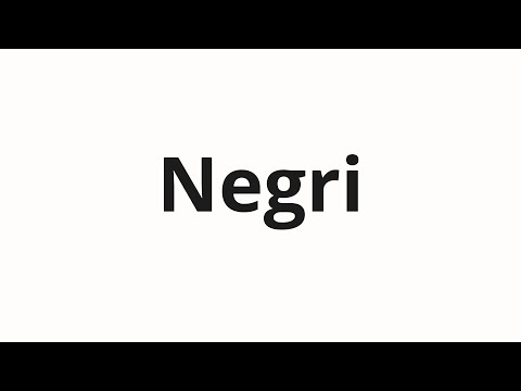How to pronounce Negri
