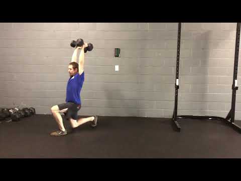 Demo: Double Dumbbell Overhead Lunges