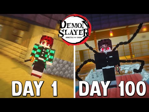 Slothful - 100 Days As DEMON TANJIRO In Minecraft Demon Slayer