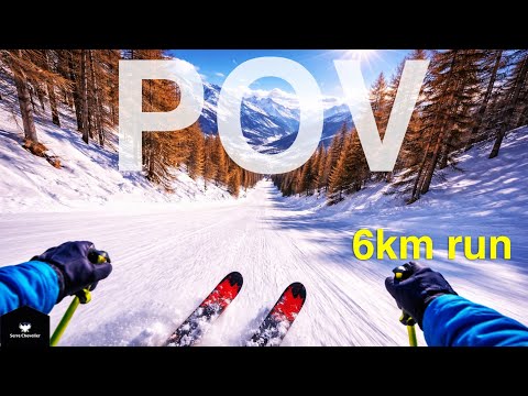 6km long run! Serre Chevalier Vallée / Col de la Cucumelle to Villeneuve / 16.1.2026. GoPro 13 hero