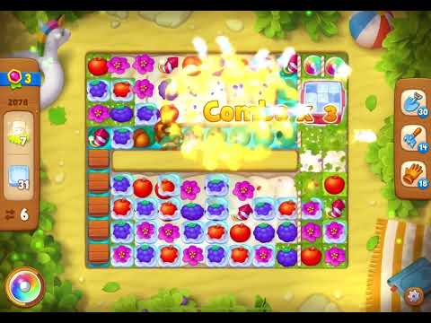 GardenScapes Level 2078 no boosters (17 moves)