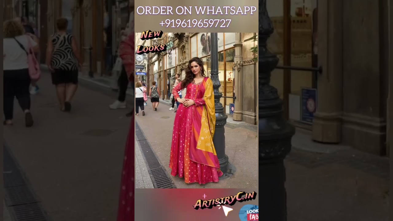 Latest Embroidered Jacquard Silk Gown Under 4520? Shop Akshara's Look Now! Whatsapp +919619659727