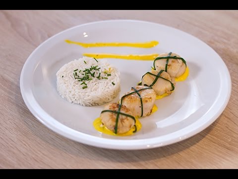 Noix de St Jacques à la sauce safran