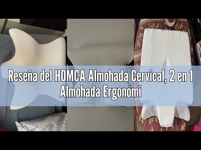 Vídeo relacionado con HOMCA Almohada Cervical 2 en 1 Espuma de Memoria, Gris, 60x40x12/14cm