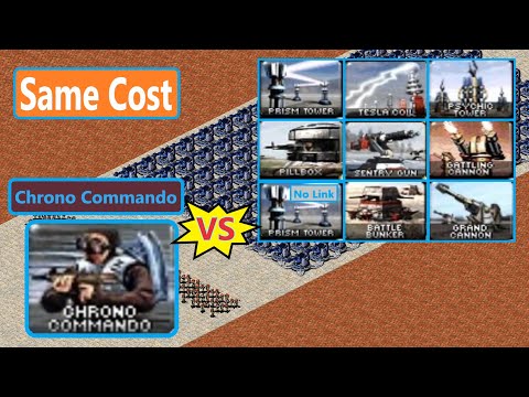 Chrono Commando vs All Base Defenses - Red Alert 2