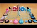 Mixing Makeup Eyeshadow Into Slime Pink Vs Blue Special Series Part 46 Satisfying Slime Video