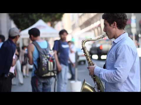 SF Saxophone Street Musician. Justin Ward.
