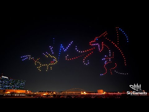 Pikachu vs Charizard IN REAL LIFE! Drone Light Show Pokemon Card Opening and Battle in Dallas Texas