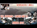 NEWCASTLE (NCL),  UK | Approach + landing runway 25 | Airbus pilots + cockpit views | with briefing