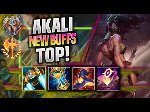 KOREAN CHALLENGER TRIES AKALI TOP WITH NEW BUFFS! - Challenger Plays Akali TOP vs Camille! |