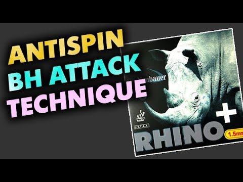 техника атаки антиспином DR NEUBAUER Rhino+ 1.5 mm (на основании RED + BLACK Kazak D) + Slowmotion