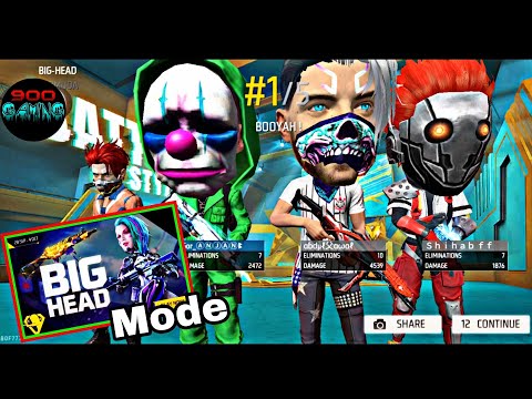 Free Fire Big Head Mode Gameplay || Big Head Mode Available Free Fire