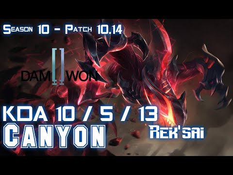 DWG Canyon REK'SAI vs LEE SIN Jungle - Patch 10.14 KR Ranked