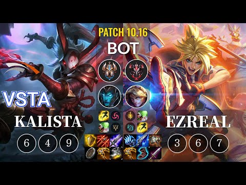 HLE Vsta Kalista vs Ezreal Bot - KR Patch 10.16