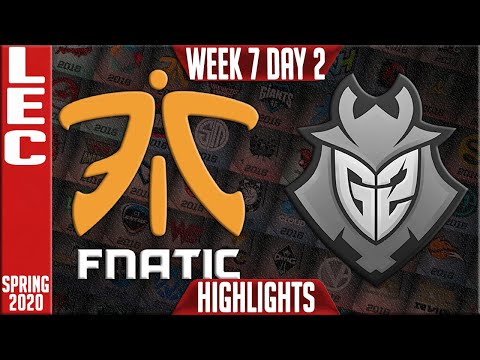 FNC vs G2 Highlights | LEC Spring 2020 W7D2 | Fnatic vs G2 Esports