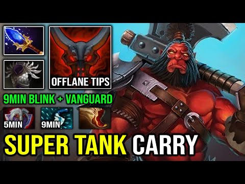 WTF 9Min Vanguard + Blink Axe Super Tank Offlane with Unlimited Berserk Spin EZ GG Dota 2