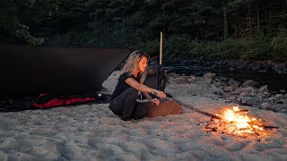 Solo Camping on a Hidden Beach | Tarp Shelter