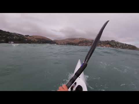 Wave catching on a surf ski. Messy day manage to fall off at the end… rogue wave 😅