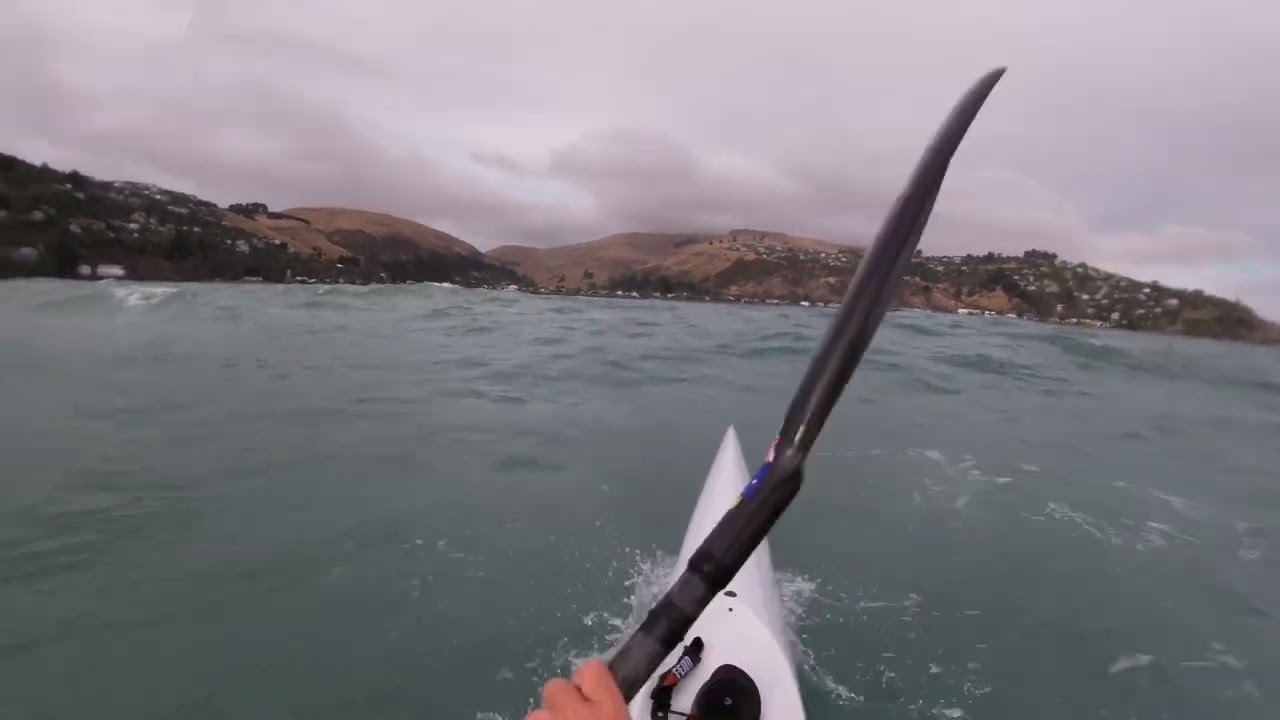 Wave catching on a surf ski. Messy day manage to fall off at the end… rogue wave 😅