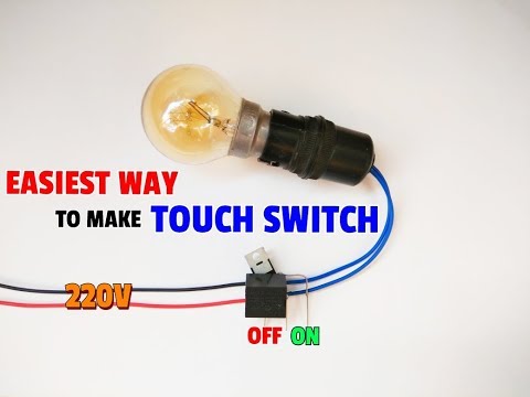 Easiest Way To Make A Touch Switch For Electric Bulb,Light,LED...Simple Touch Switch Circuit.. Video