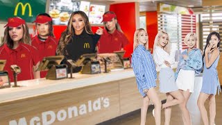 little mix having a rough day working at mcdonalds