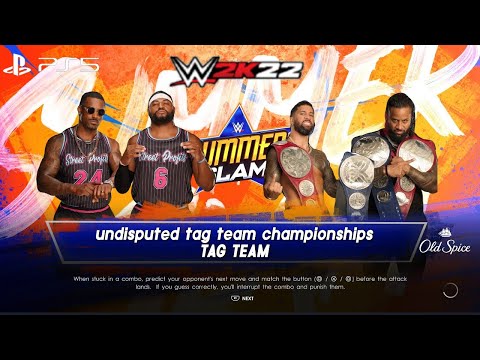 WWE 2K22 (PS5) - THE USOS vs THE STREET PROFITS GAMEPLAY | UNDISPUTED TAG TEAM TITLE: SUMMERSLAM 22