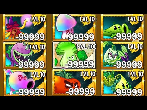 PvZ 2 Treasure Yeti Zombie LEVEL 10 vs All Plants Max Level