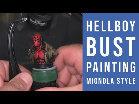 Painting a Hellboy Bust, Mignola Style