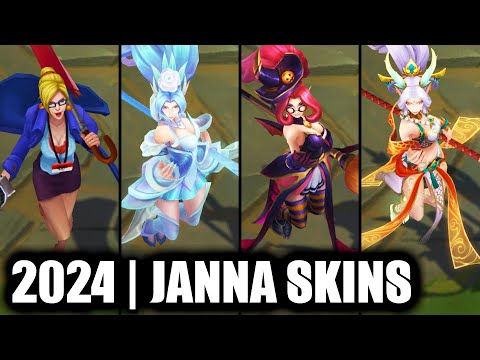 ALL JANNA SKINS SPOTLIGHT 2024 | League of Legends