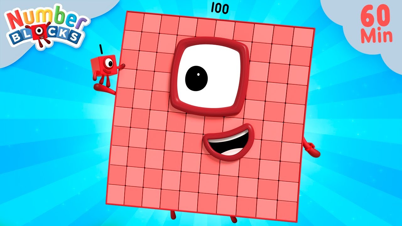1 a 100 em 60 minutos! ⏱️ | Aprenda a contar | 12345 | Numberblocks em Português Brasil
