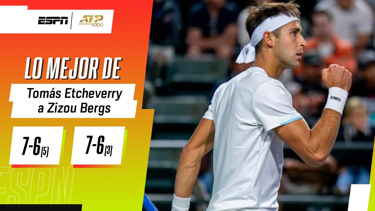 ¡GRAN DEBUT! ETCHEVERRY GANÓ EN SETS SEGUIDOS Y AVANZÓ EN EL MASTERS 1000 DE MIAMI | RESUMEN