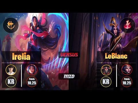 Faker IRELIA (Mid) [Conqueror] VS LEBLANC - Grandmaster KR Patch 10.25