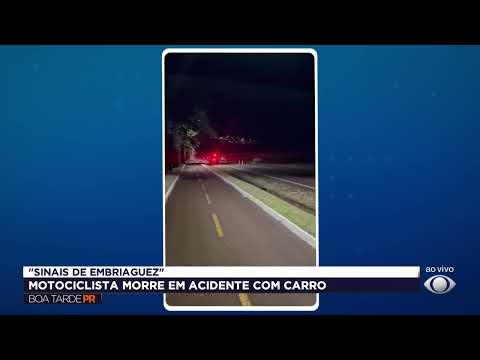 Tragédia na PR-495: motorista embriagado bate de frente e motociclista morre no local