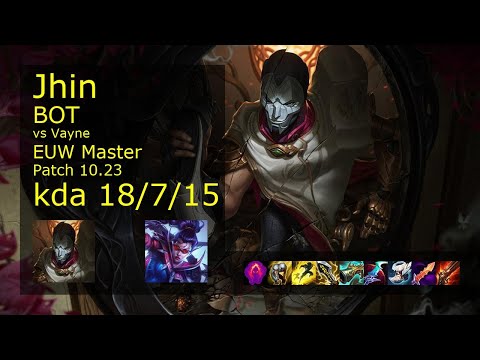 Jhin ADC & Brand vs Vayne & Janna - EUW Master 18/7/15 Patch 10.23 Gameplay