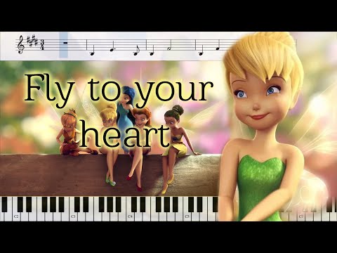 FLY TO YOUR HEART from TikerBell Sing along (Karaoke + Guide melody + Sheet music + Piano tutorial)