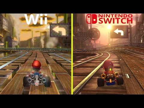 Mario Kart Wii vs Mario Kart 8 Deluxe Nintendo Wii vs Switch All Classic Tracks Graphics Comparison