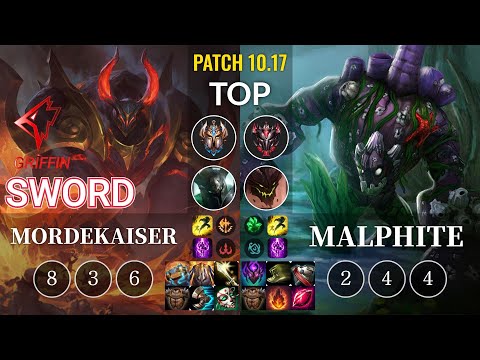 GRF Sword Mordekaiser vs Malphite Top - KR Patch 10.17