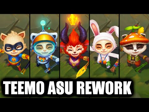All Teemo Skins Spotlight ASU Rework 2024 (League of Legends)