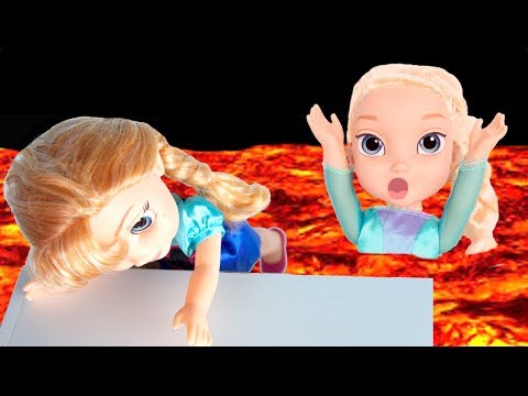 The Floor is LAVA 2 w/ FROZEN Elsa & Anna toddlers! Kids Pretend Playtime -Elsa gets mad at Anna