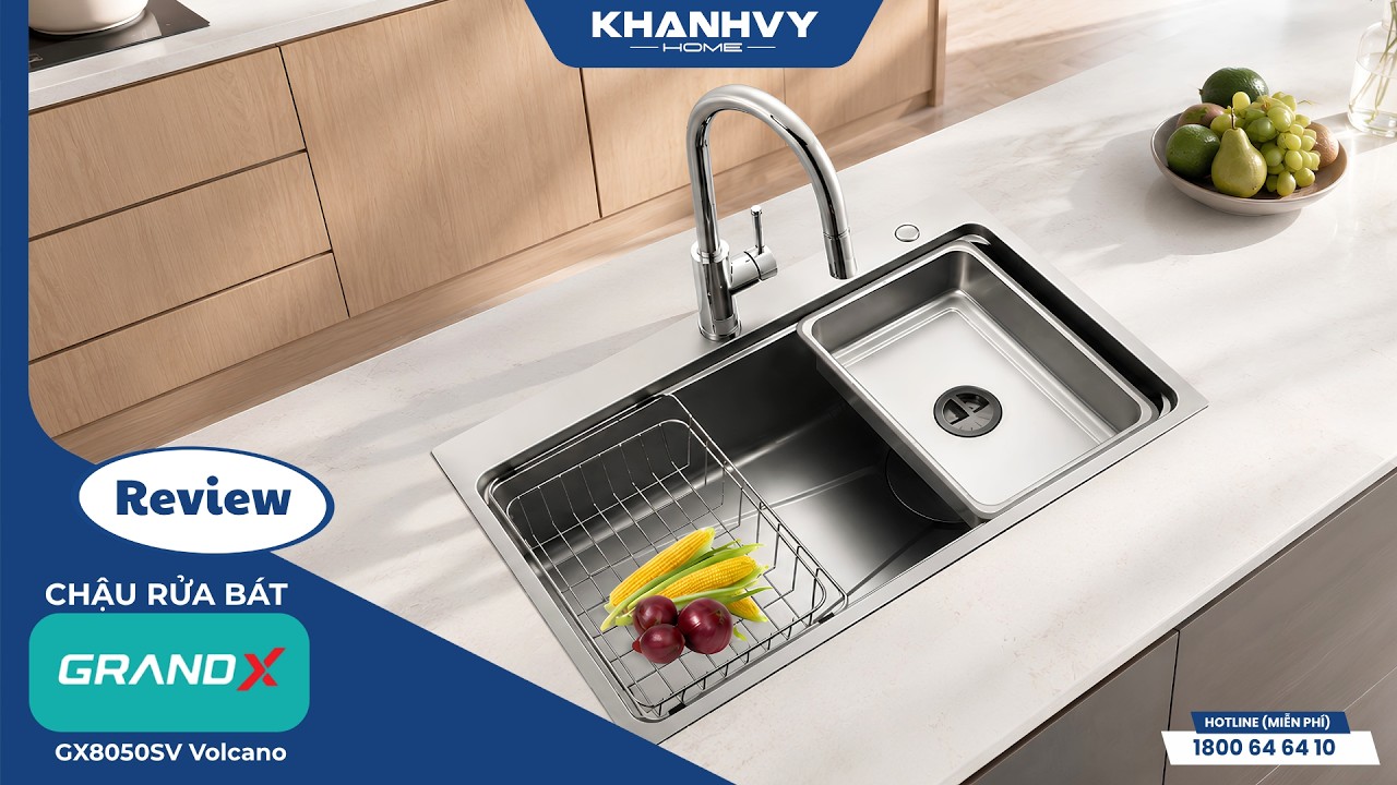 Chậu rửa chén Grandx GX8050SV Volcano
