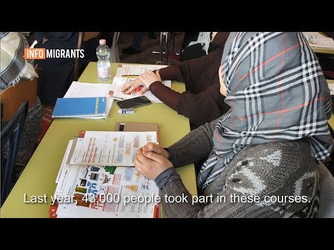 Special courses are offered to refugees who cannot read or write