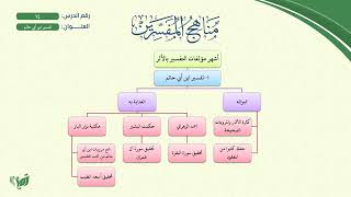 صورة 14- مناهج المفسرين (مشجر) | تفسير ابن أبي حاتم