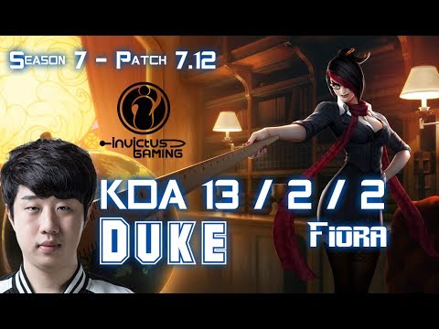 IG Duke FIORA vs GRAGAS Top - Patch 7.12 KR Ranked