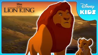 King Mufasa Teaches Simba How To Rule | The Lion King | Disney Kids