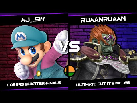 aj__siv (Mario) vs RuaanRuaan (Ganondorf) - Ultimate but it's Melee - Losers Quarter-Finals